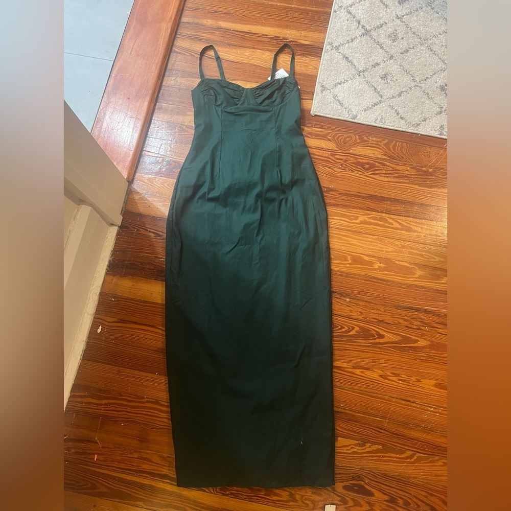 Reformation forest green stormi dress